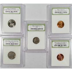 LOT OF 5 INB CASED COINS