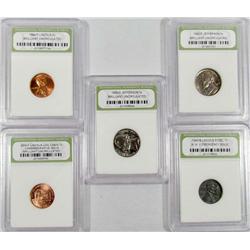 LOT OF 5 INB CASED COINS