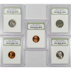 LOT OF 5 INB CASED COINS