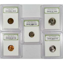 LOT OF 5 INB CASED COINS