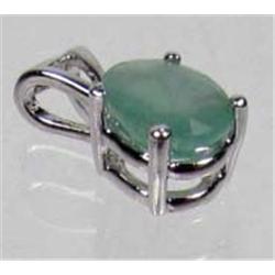 STERLING SILVER AND COLUMBIAN EMERALD PENDANT - 4.9 CTW