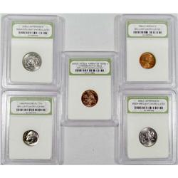 LOT OF 5 INB CASED COINS