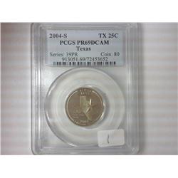 2004-S TEXAS QUARTER PCGS PR69DCAM