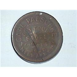 1863 CIVIL WAR TOKEN DAMAGED