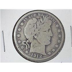 1912-D BARBER HALF DOLLAR (VERY GOOD)