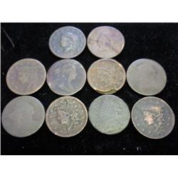 20 ASSORTED US LARGE CENTS VARIOUS PROBLEMS