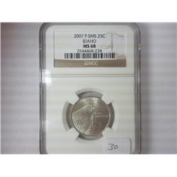 2007-P SMS IDAHO QUARTER NGC MS68