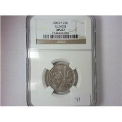 2003-P ILLINOIS QUARTER NGC MS67