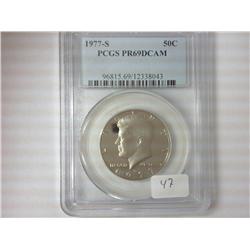 1977-S KENNEDY HALF DOLLAR PCGS PR69DCAM