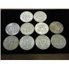 Image 2 : 10 ASSORTED 40% SILVER KENNEDY HALF DOLLARS