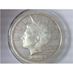 2007 $20 LIBERTY 1 TROY OZ .999 FINE SILVER