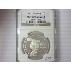 1983-S OLYMPICS SILVER DOLLAR NGC PF69 ULTRA CAMEO