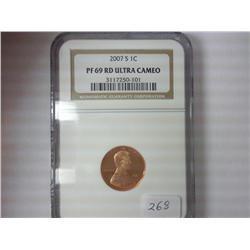 2007-S LINCOLN CENT NGC PF69RD ULTRA CAMEO