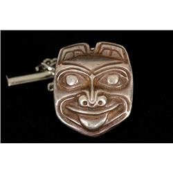 Haida Silver Bear Tie Tack ca. 1960  3/4" H.  Fine Condition