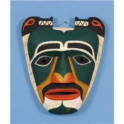 Salish Sisiutl Figured Mask ca. 1970  12 1/2" H. 10 1/2" W.  Good Condition