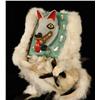 Image 2 : Northwest Coast Wolf Frontlet with Ermine Trim and Trailer ca. 1920 8" H. 6 1/2" W. (Mask) 36" L. (w