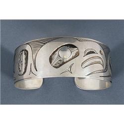 Silver Eagle Bracelet Signed LKM 6" L. 1" W.  Fine Condition