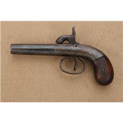 Manhattan Single Shot percussion pistol, .41  cal., 2-1/2” round barrel, blue finish, wood  grips, #