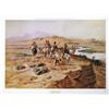 Image 9 : Lot of 7 prints consisting of: A) "The Smoke  Signal" by Frederic Remington. Image size  approx. 16 