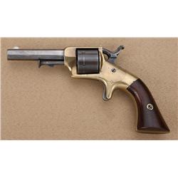 E. A.  Prescott  Pocket Model revolver, .32  cal., 3-1/4” octagon barrel, brass frame,  wood grips,