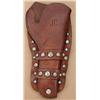 Image 1 : Western style double-loop flap holster with  border carving and period nickeled over brass  studs. L
