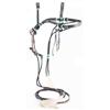 Image 2 : Very fancy hand woven horsehair bridal and  reins with bit. The bridal shows diamonds  with multi-co