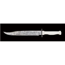 Very large display knife, approx 26-1/2”  overall with 17-1/4” clip point blade with  false edge and