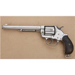 Colt Model 1878 DA revolver, .45 Colt cal.,  7-1/2” barrel, nickel finish, checkered hard  rubber gr
