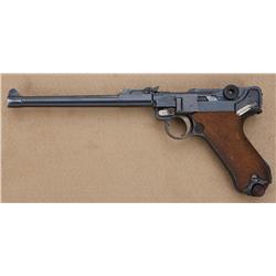 Luger Model 1914 Artillery semi-auto pistol  by DWM, 9mm cal., 8” barrel, military blue  finish, che