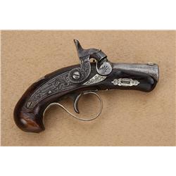 Philadelphia Deringer single shot percussion  pistol, .41 cal., desirable 2” barrel, banded  breech,