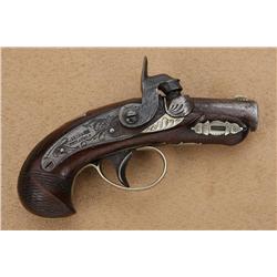Philadelphia Deringer single shot percussion  pistol, .41 cal., desirable 2” barrel, banded  breech,