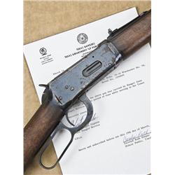 Desirable Winchester Model ‘94 lever action  carbine, .30 W.C.F. cal., 20” barrel, blue  finish, woo