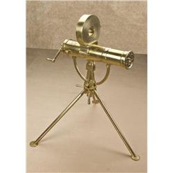 .22 caliber miniature Gatling gun, Bulldog  model, #129 by Karl Furr with matching  magazine, condit