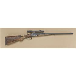 German double rifle signed “P. Bessel & Son,  Sagan” (German), 9.3x74 caliber. Blue and  case harden