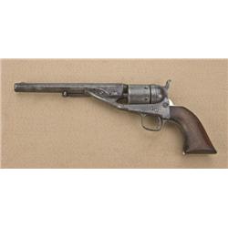 Colt Model 1861 Navy conversion revolver, .38  CF cal., 7-1/2” round barrel, blue and case  hardened