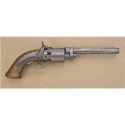 Wesson & Leavitt Dragoon percussion revolver,  .40 cal., 7” round barrel, blue finish,  brass trigge
