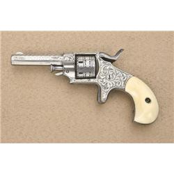 Engraved Forehand & Wadsworth spur trigger  revolver, .22 cal., 2-1/2” octagon barrel,  nickel finis