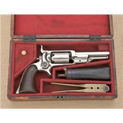 Colt Root side hammer spur trigger revolver,  .28 cal., 3-1/2” octagon barrel, nickel  finish, wood