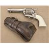 Image 1 : Engraved Colt SAA revolver, .44 CF cal., 5”  barrel, silver finish, ivory grips, #89965.  This gun i