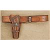 Image 1 : Deluxe custom tooled heavy leather double  loop holster and cartridge belt by P. R.  Roland of Hunti