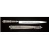 Image 1 : Fancy cast silver-alloy mounted goucho knife  with blade by Inox. Fancy engraved mounts,  fancy etch