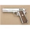 Image 1 : Colt MK IV Series ’70 Government Model  semi-auto pistol, .45 cal., 5” barrel, nickel  finish, check