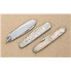 Image 2 : Lot of three items including a two-bladed  pocket knife by J. A. Henckels, Germany.  Silver scales w