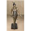 Image 2 : Original 19th or early 20th century bronze  statue showing  ancient warrior with sword in  armor. Me