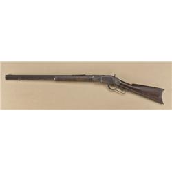 Winchester Model 1873 lever action rifle, .44  WCF cal., 24” octagon barrel, blue finish,  plain woo