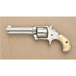 Remington Smoot No. 3 spur trigger, round  butt revolver, .38 cal., 3-3/4” octagon  barrel, nickel f