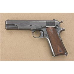 Colt model 1911, U.S. Property marked, .45  caliber semi-automatic pistol, blue finish,  replacement