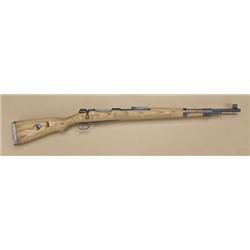 Mauser Model 98 bolt-action short rifle,  7.92mm cal., 23.6” barrel, military black  finish, wood st