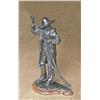 Image 1 : Original bronze portraying trapper loading  Hawken style plains rifle, signed R. V.  Greeves. #21 of