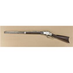 Winchester model 1873 lever-action rifle, .22  short caliber, old nickel finish, 24”  octagon barrel